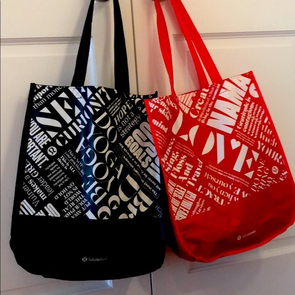 2 LG Lululemon reusable bags totes